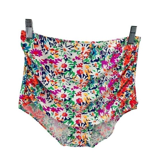Womens Floral Bikini Bottom Swimwear High Waisted Swimsuit Multicolor Medium - Picture 1 of 5